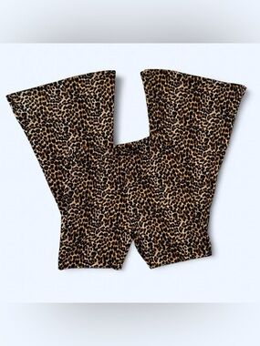 Y2K Maximalist Leopard Print Bell Bottom Flare Elastic Waist Pants by Ssoulm